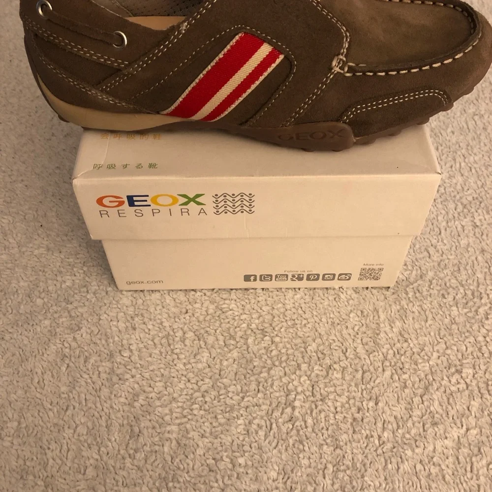 GEOX RESPIRA SUEDE LOAFER MOCCASINS US 6.5 BIG KID ANTI ODOR NON MARKING💘 NIB!